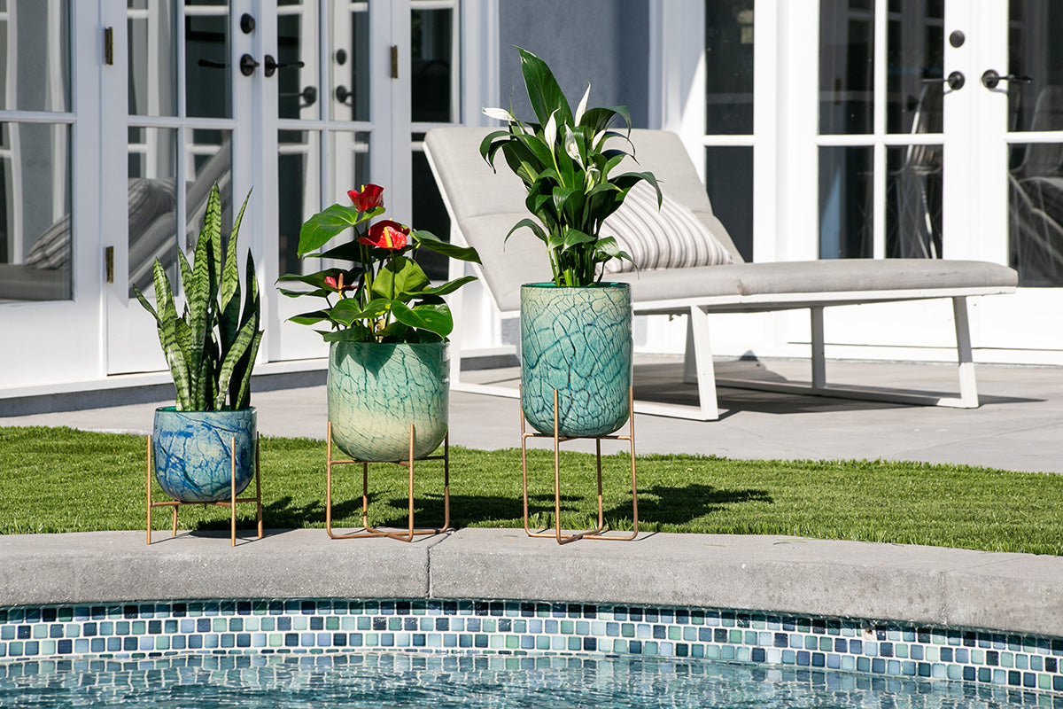 Art Glass Planters  ApricotMint