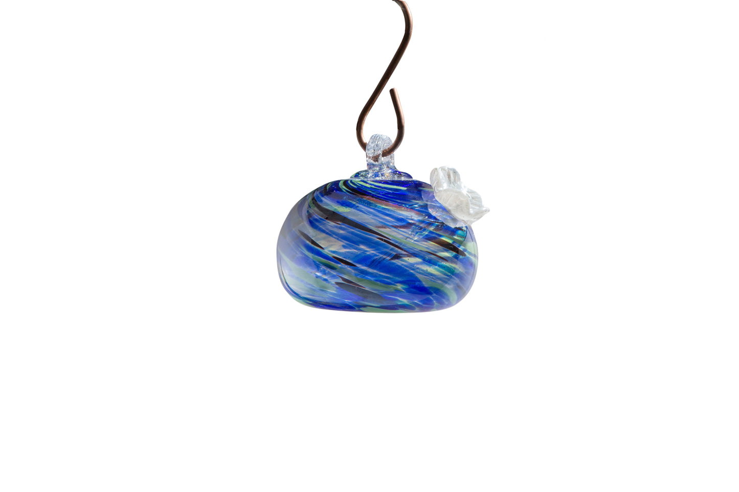 Handblown Art Glass Humming Bird Feeder Free shipping