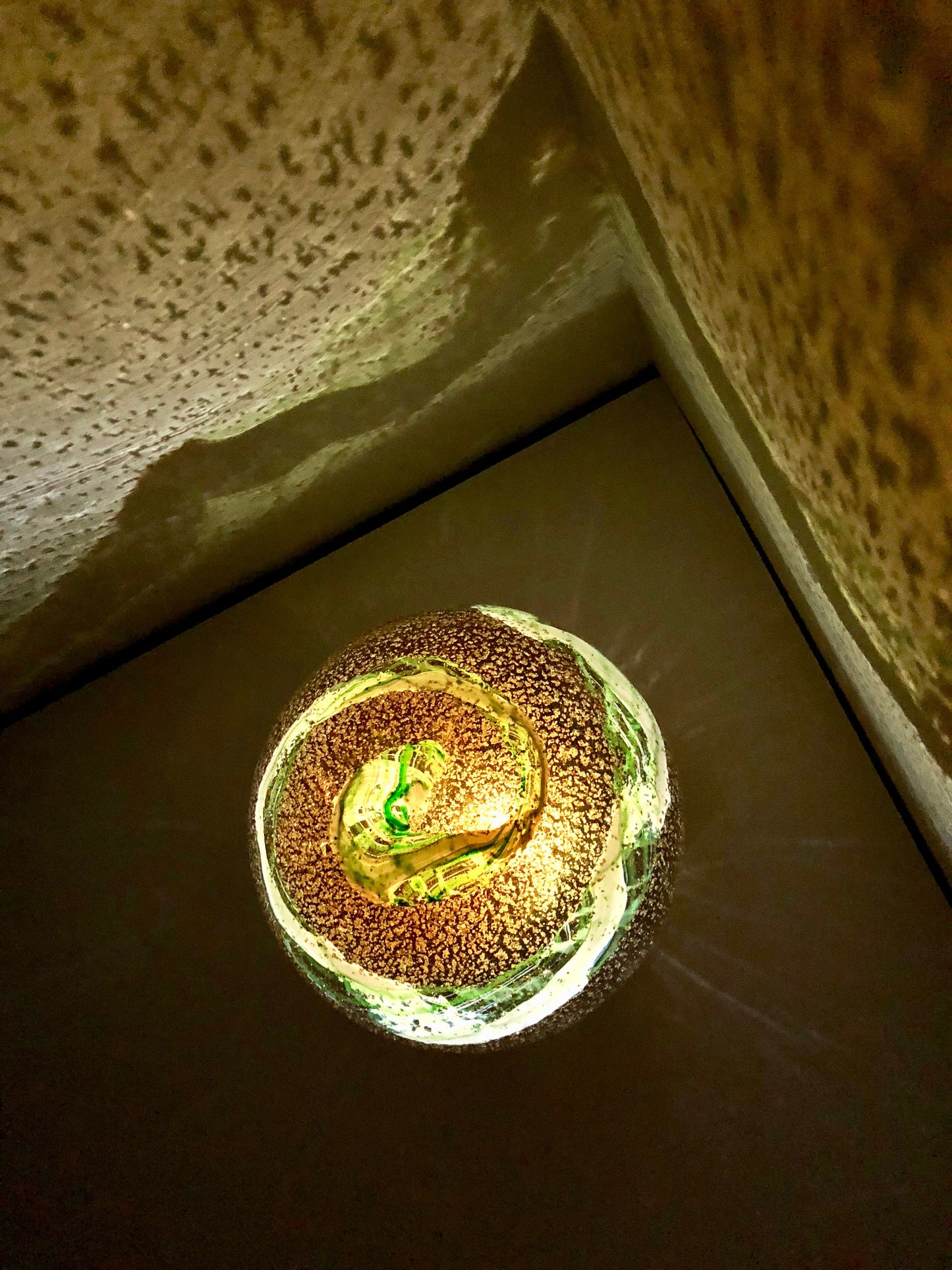 Free US Shipping~6" Solar LED Gaze Ball/Pathway Light/Patio Table Light/Garden/Sun Cather/Art Glass-Brown/Gold Glitter