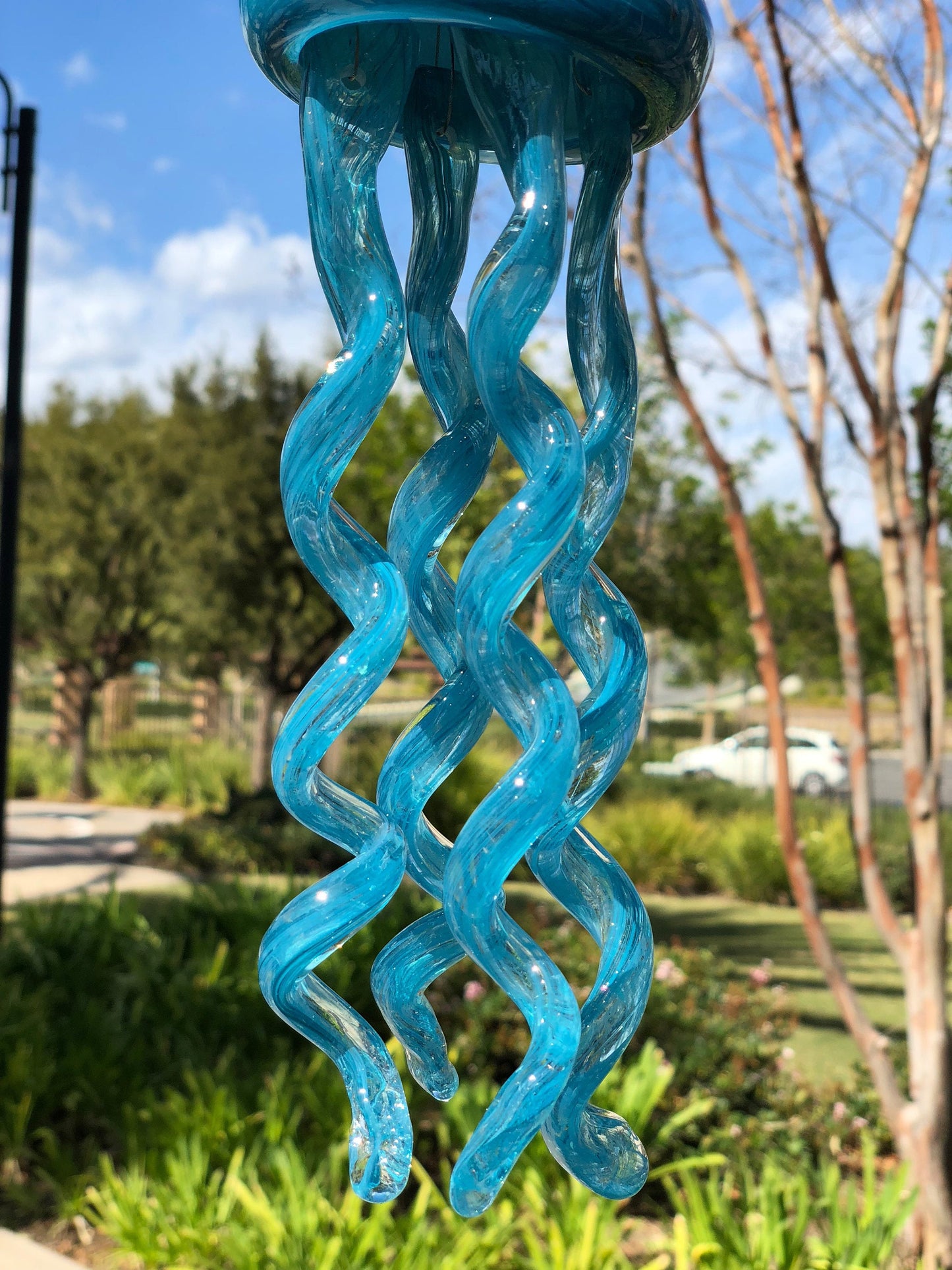 Free US Shipping~Handmade glass jellyfish Wind Chimes / Hanging Decor Sun Catcher