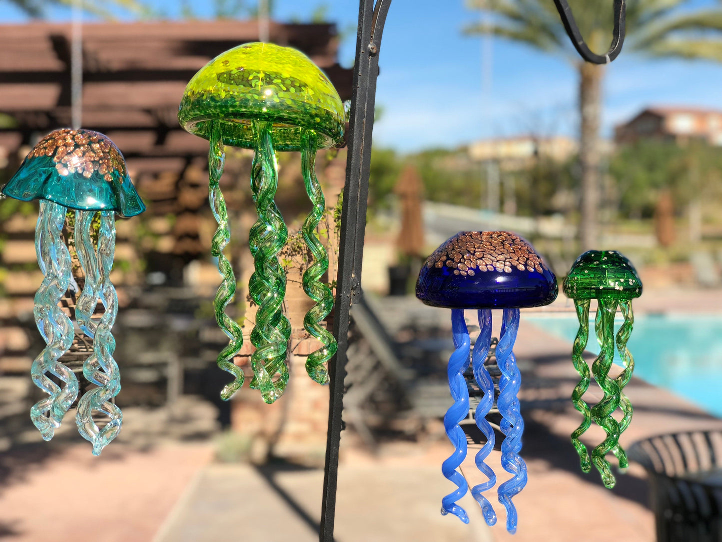 Free US Shipping~Handmade glass jellyfish Wind Chimes / Hanging Decor Sun Catcher