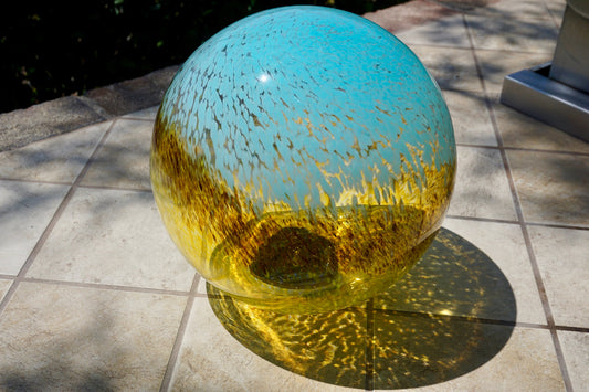 10" Solar LED Gaze Ball/Garden/Pathway Light/Patio Table Light/Sun Cather/Art Glass-Baby Blue/ Father's day Gift