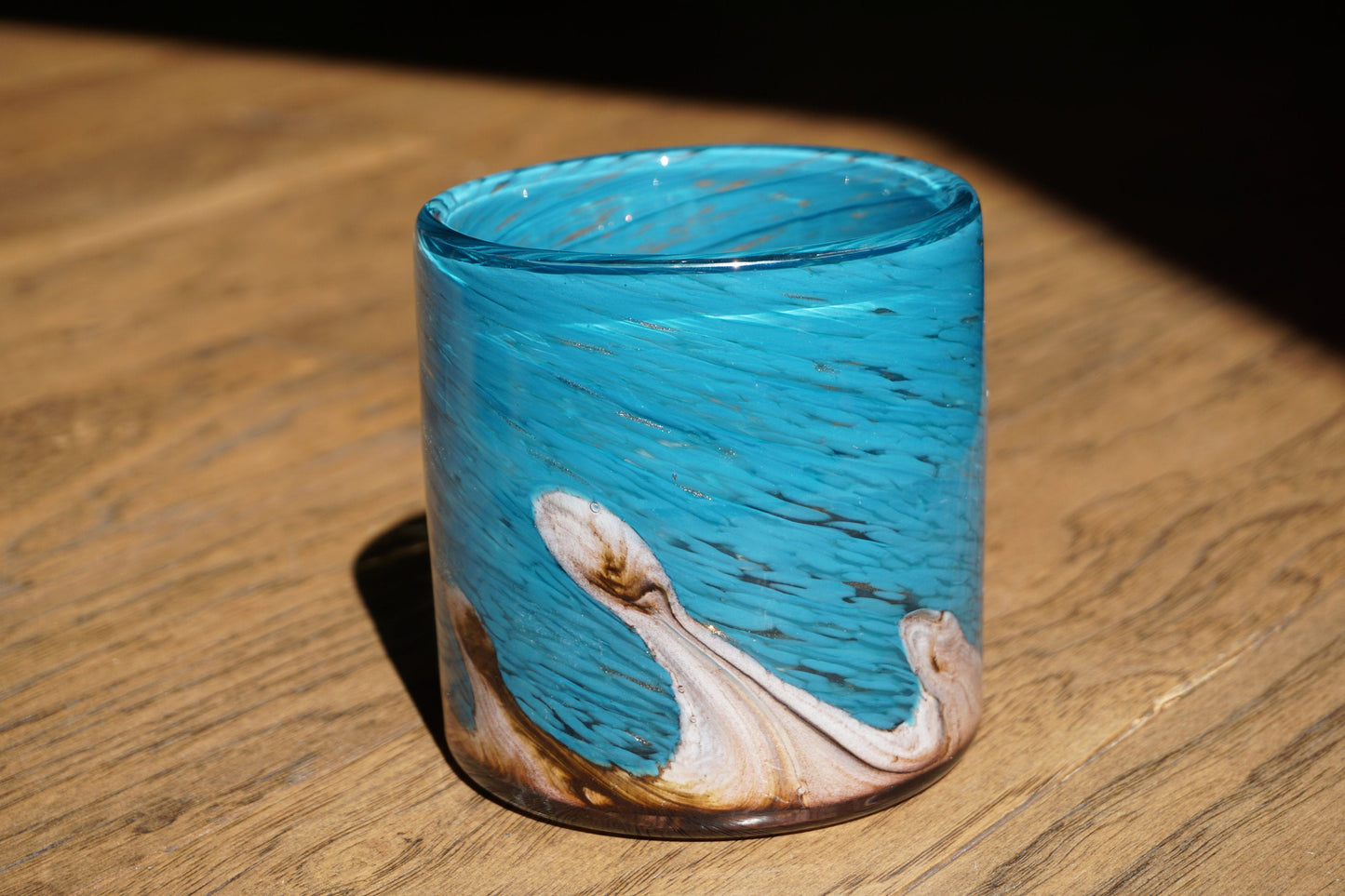 Free US Shipping~ Set of 2, 4.5" Succulent Planter, Handblown Art Glass Planter Wave Collection