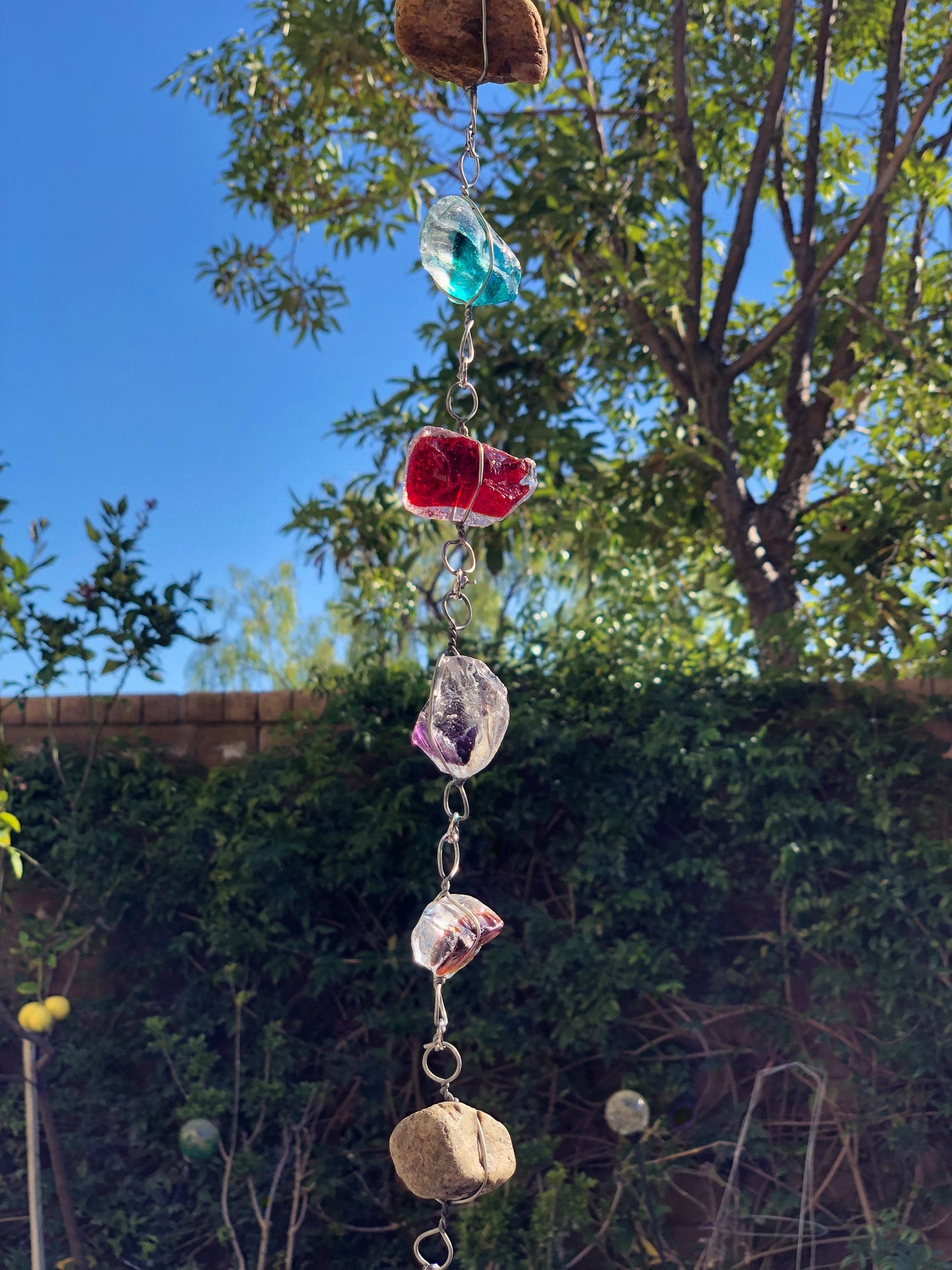Art Glass Rock Rain Chain