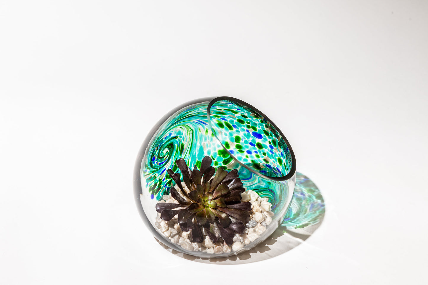 Handblown Art Glass Terrarium / Candle Holder