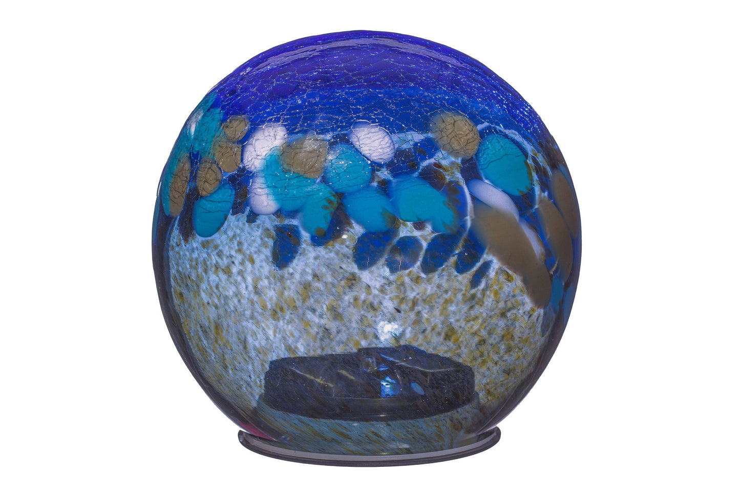 6" Solar LED Gaze Ball/Garden/Pathway Light/Patio Table Light/Sun Cather/Art Glass-Dark Blue