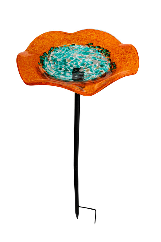 Large Art Glass Bee drinking/Bird Bath/ Sun Catcher Stake