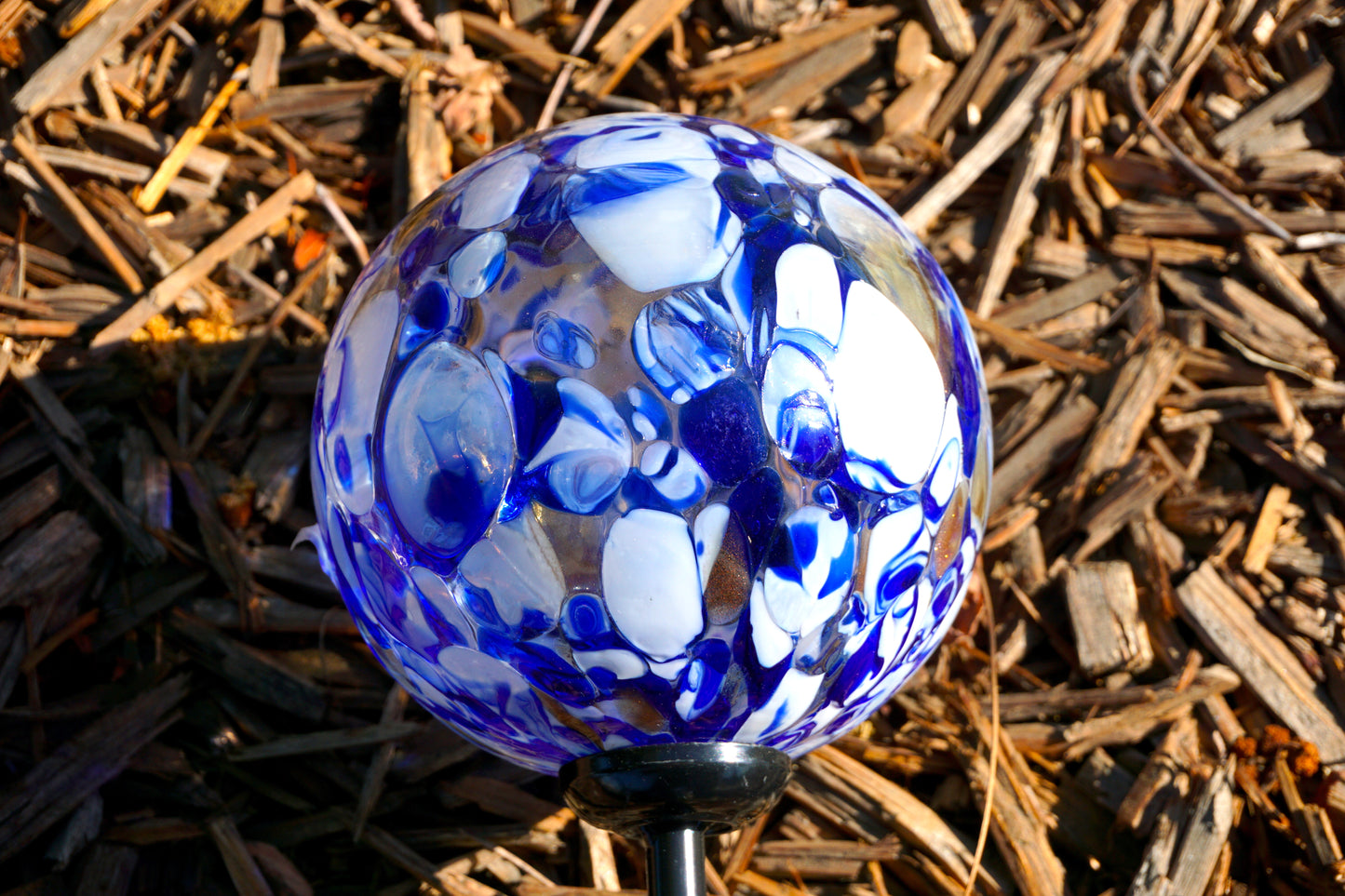 4" Art Glass Solar Orb Stake, Set of 2