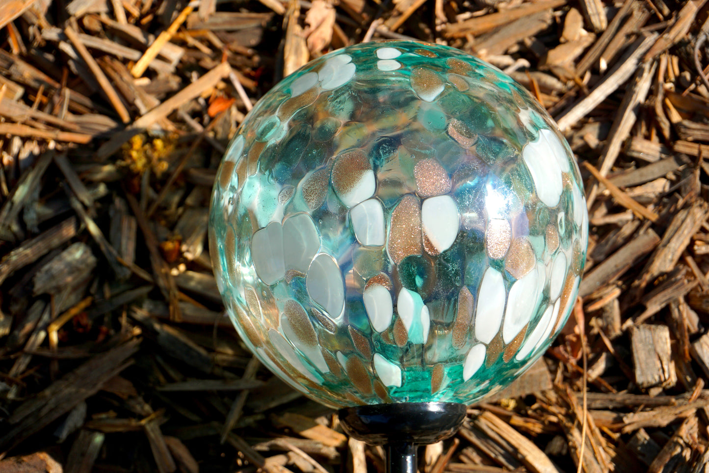 4" Art Glass Solar Orb Stake, Set of 2