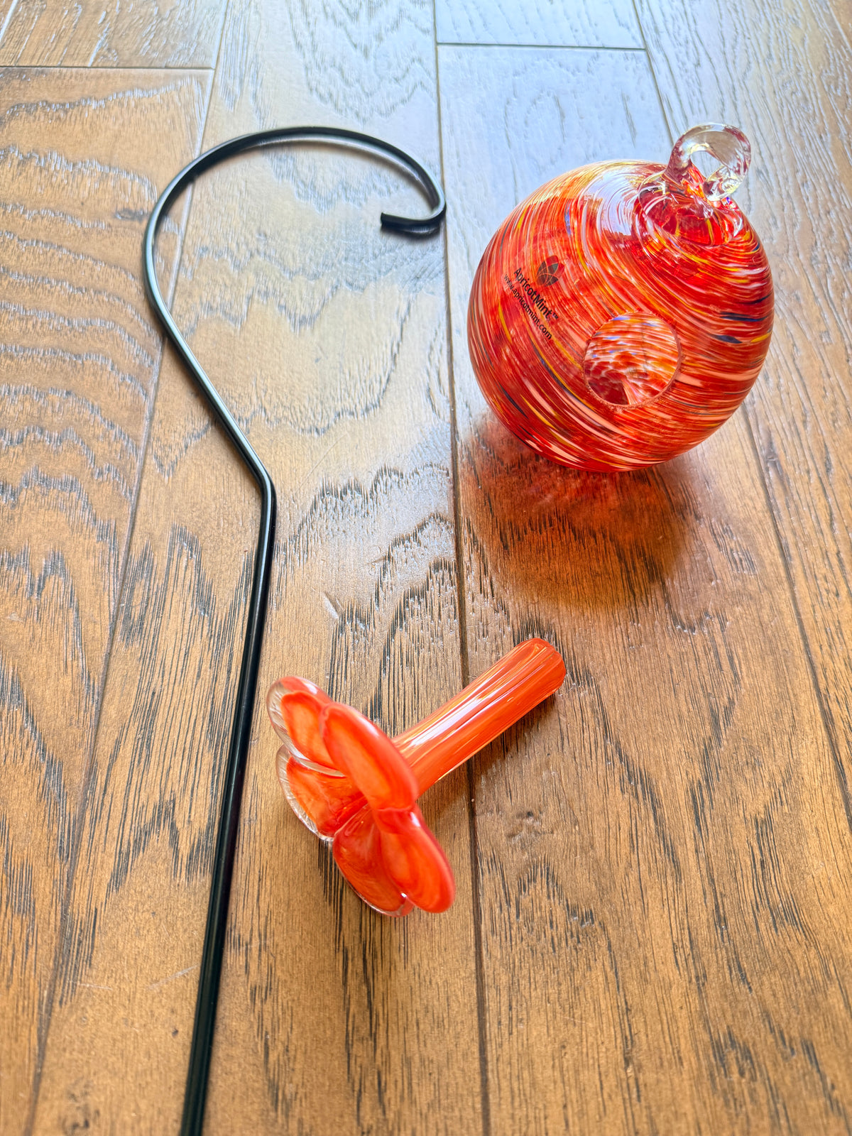 Art Glass Humming Bird Feeder Stake