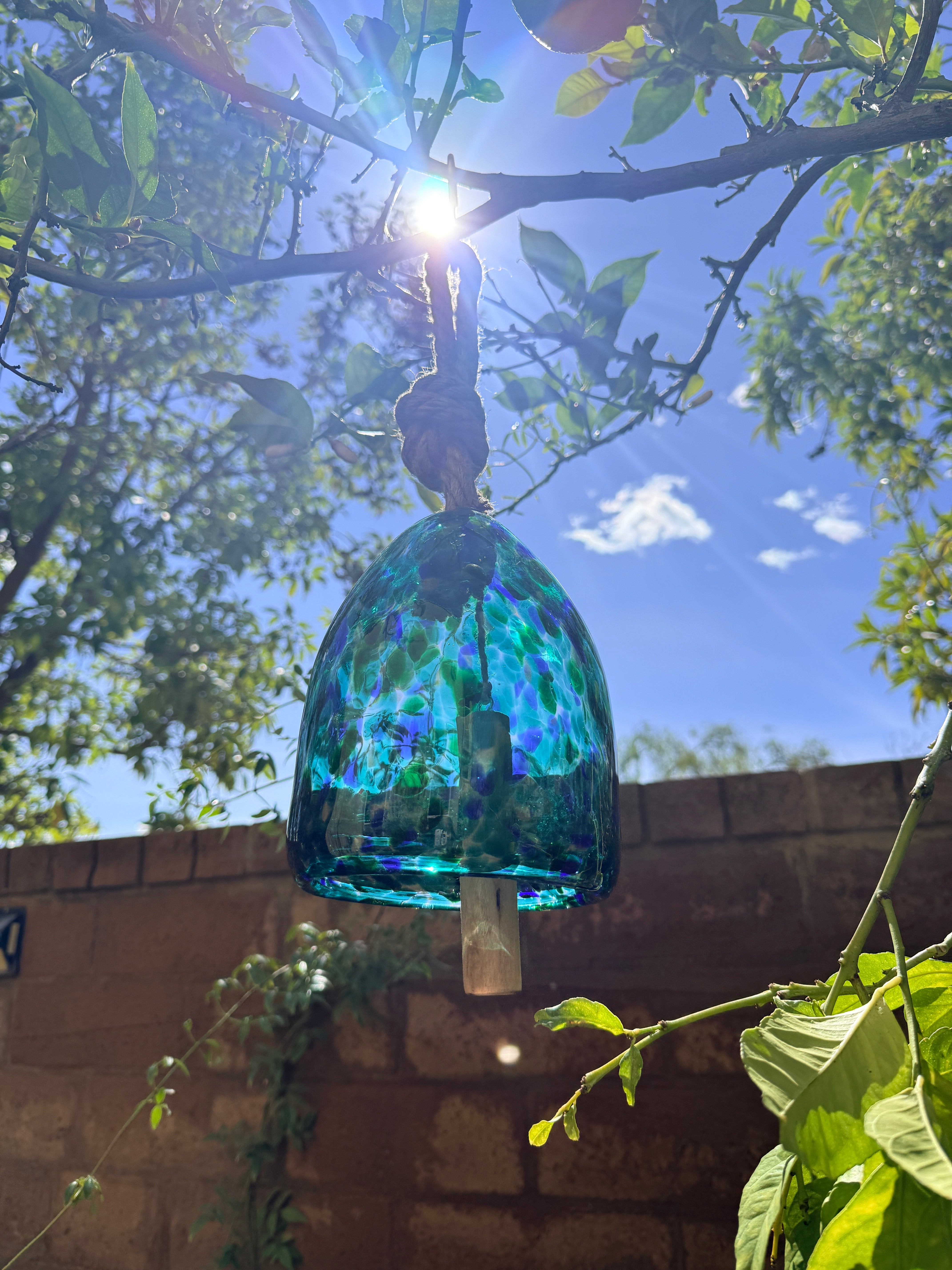 ART111　「オーガニック・プラネット(グリーンブルー)」　インテリア Handcrafted Art Glass Home & Garden Decor – ApricotMint