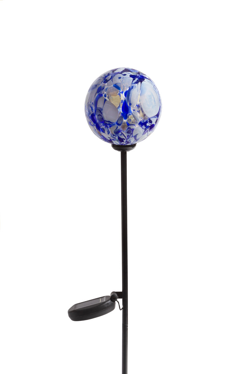 4" Art Glass Solar Orb Stake, Set of 2