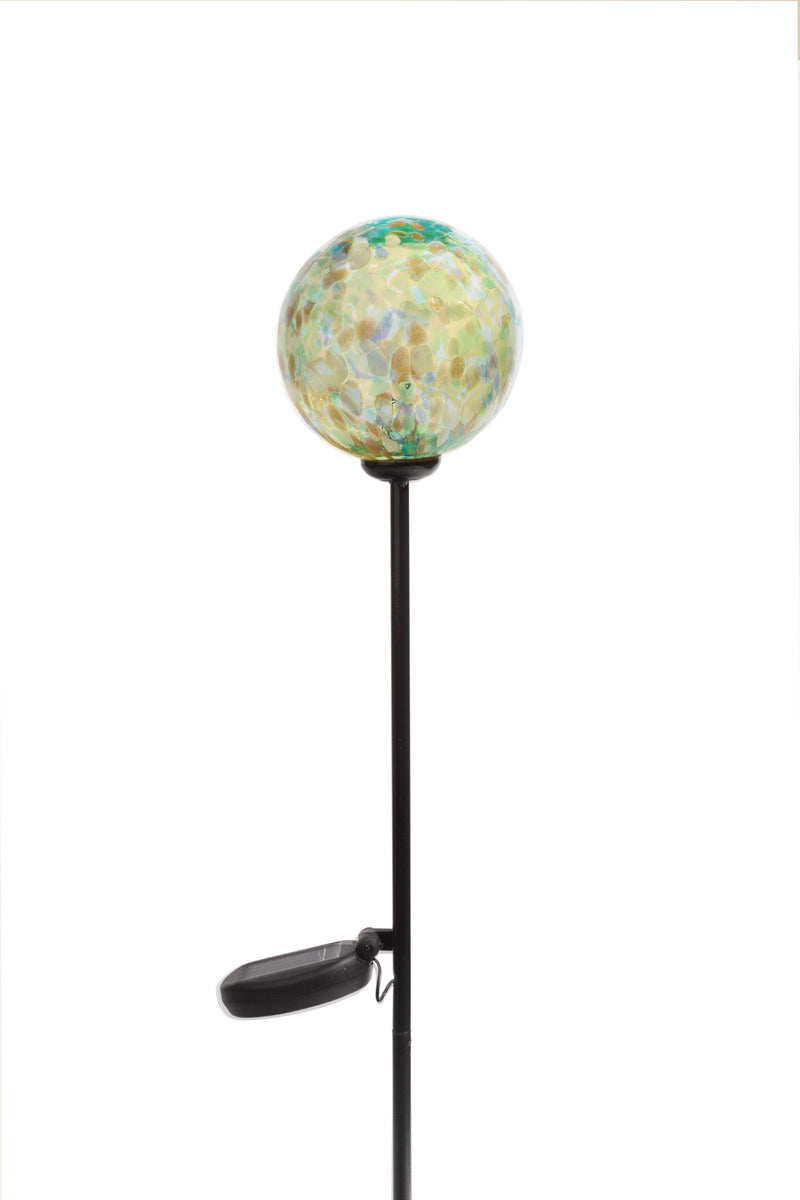 4" Art Glass Solar Orb Stake, Set of 2