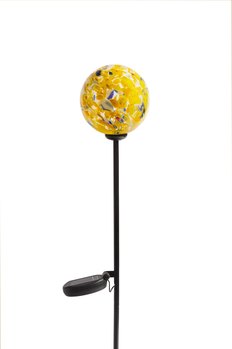 4" Art Glass Solar Orb Stake, Set of 2