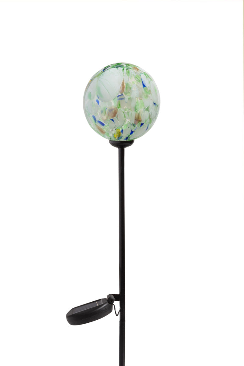 4" Art Glass Solar Orb Stake, Set of 2