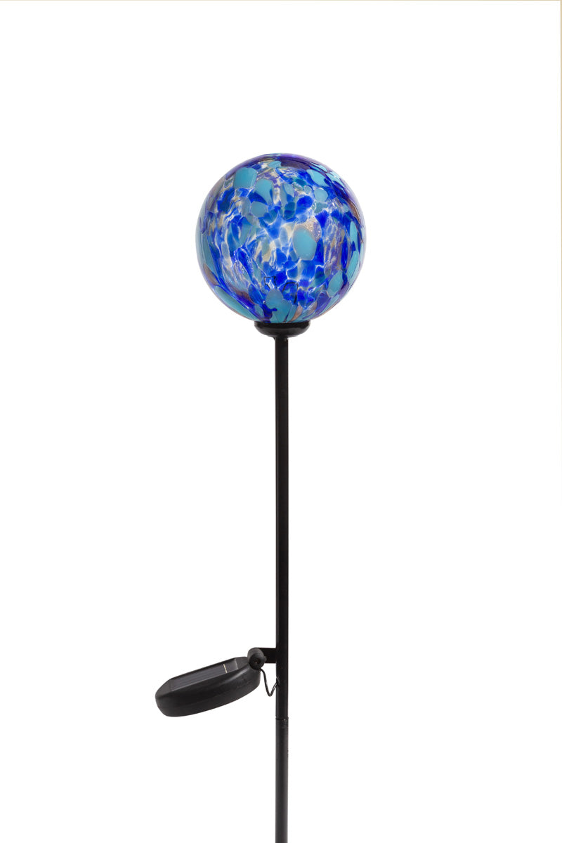 4" Art Glass Solar Orb Stake, Set of 2