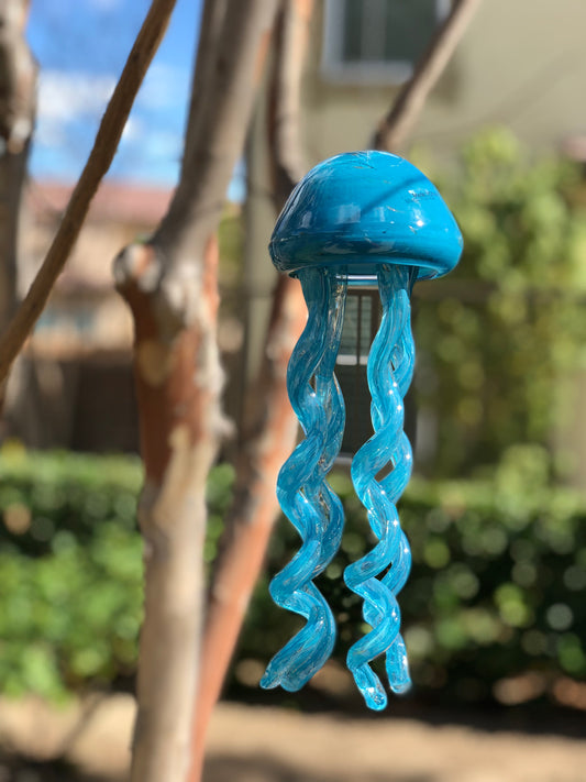 Free US Shipping~Handmade glass jellyfish Wind Chimes / Hanging Decor Sun Catcher