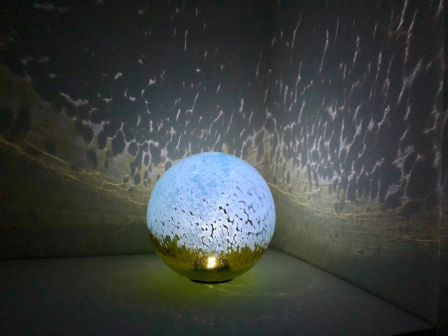 10" Solar LED Gaze Ball/Garden/Pathway Light/Patio Table Light/Sun Cather/Art Glass-Baby Blue/ Father's day Gift