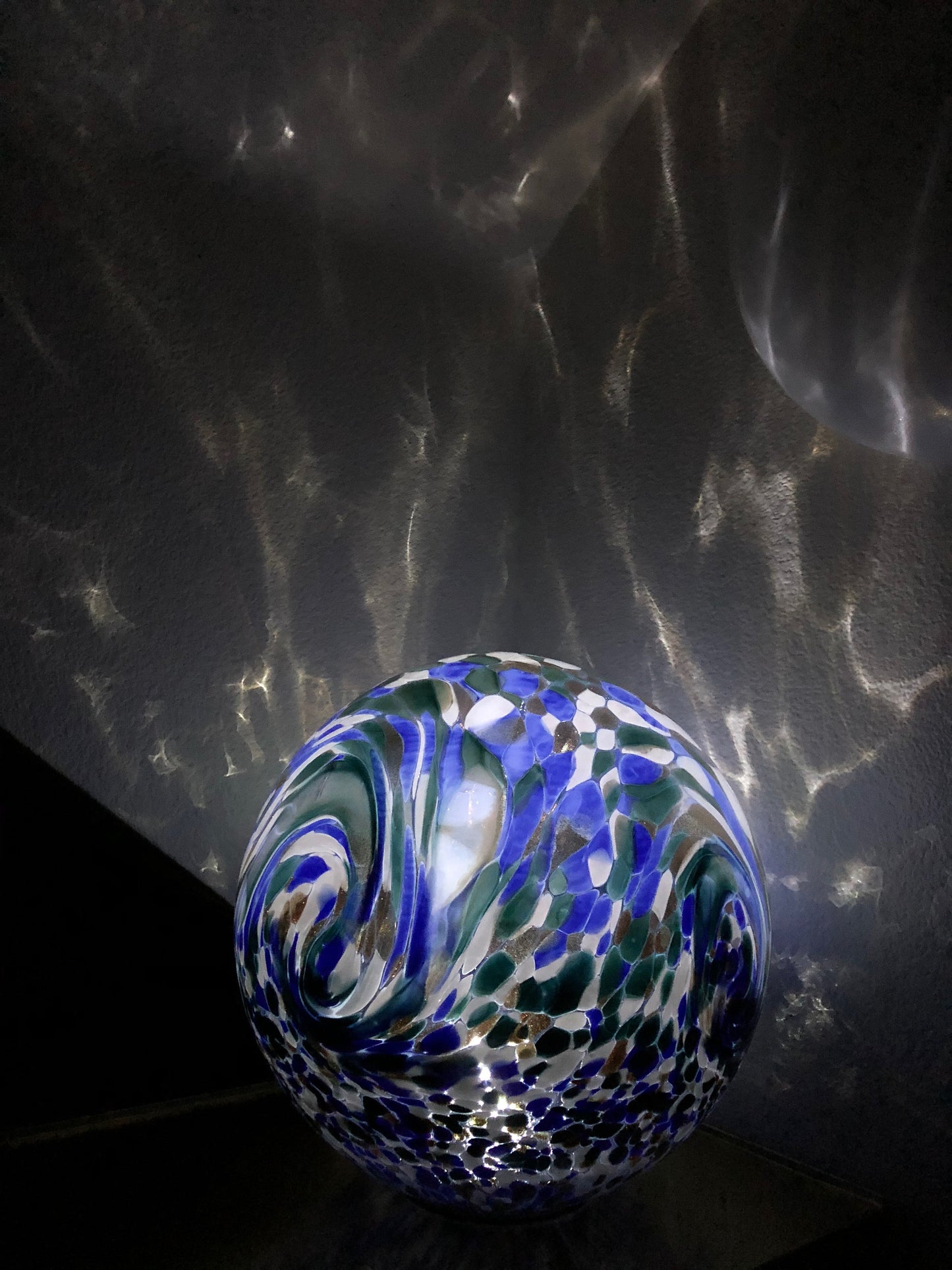 10" Solar Light up LED Art Glass Gaze Ball-Blue/Garden/Pathway Light/Patio Table Light/Sun Cather