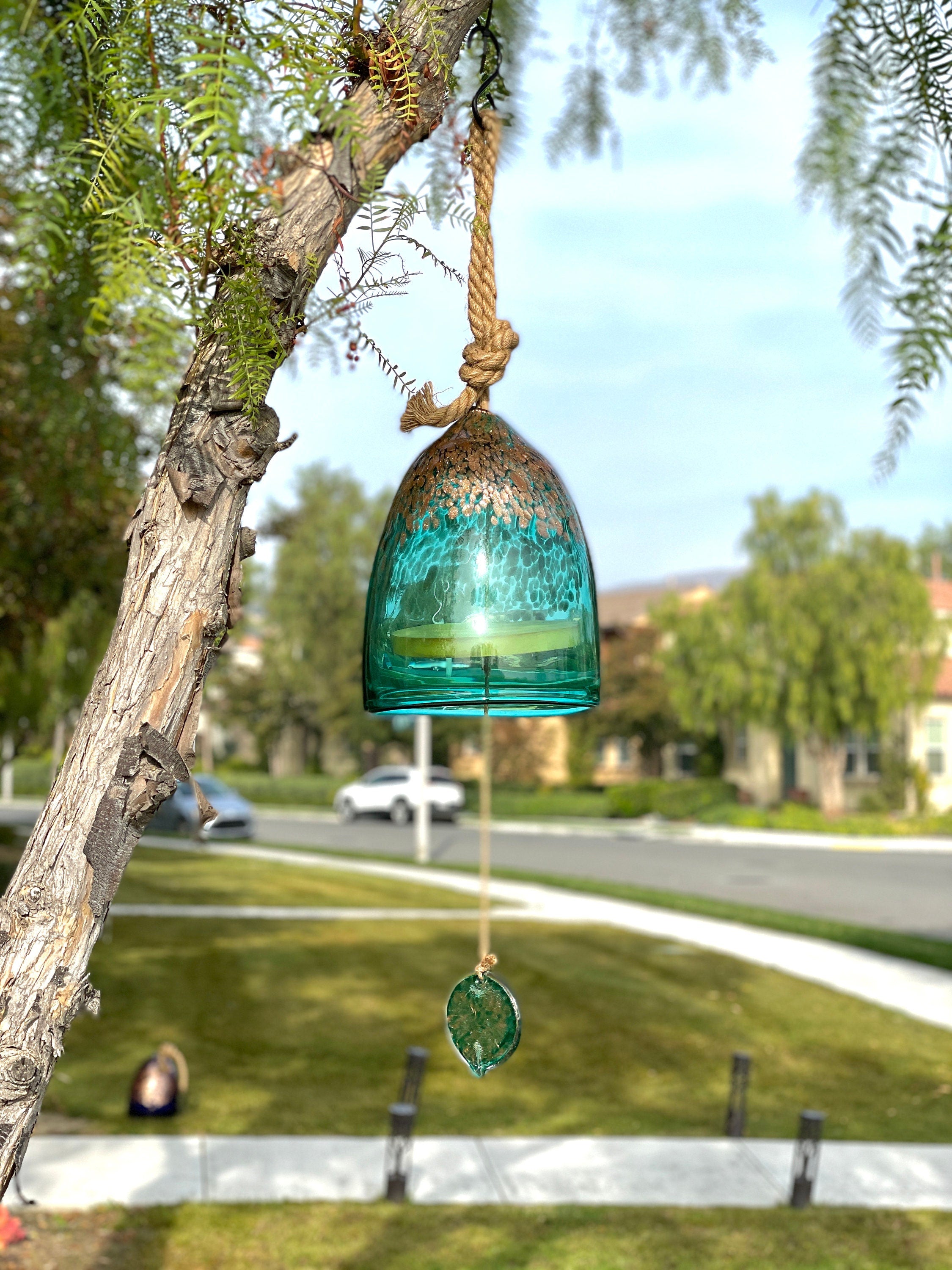 Stained Glass Wind Chime-Green outlets Circles