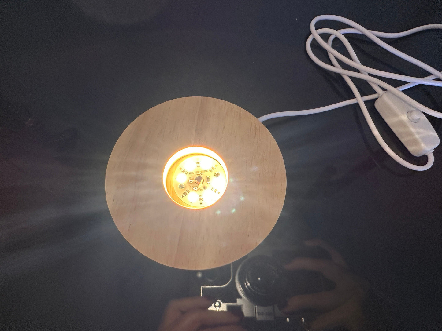 USB LED Wood light base